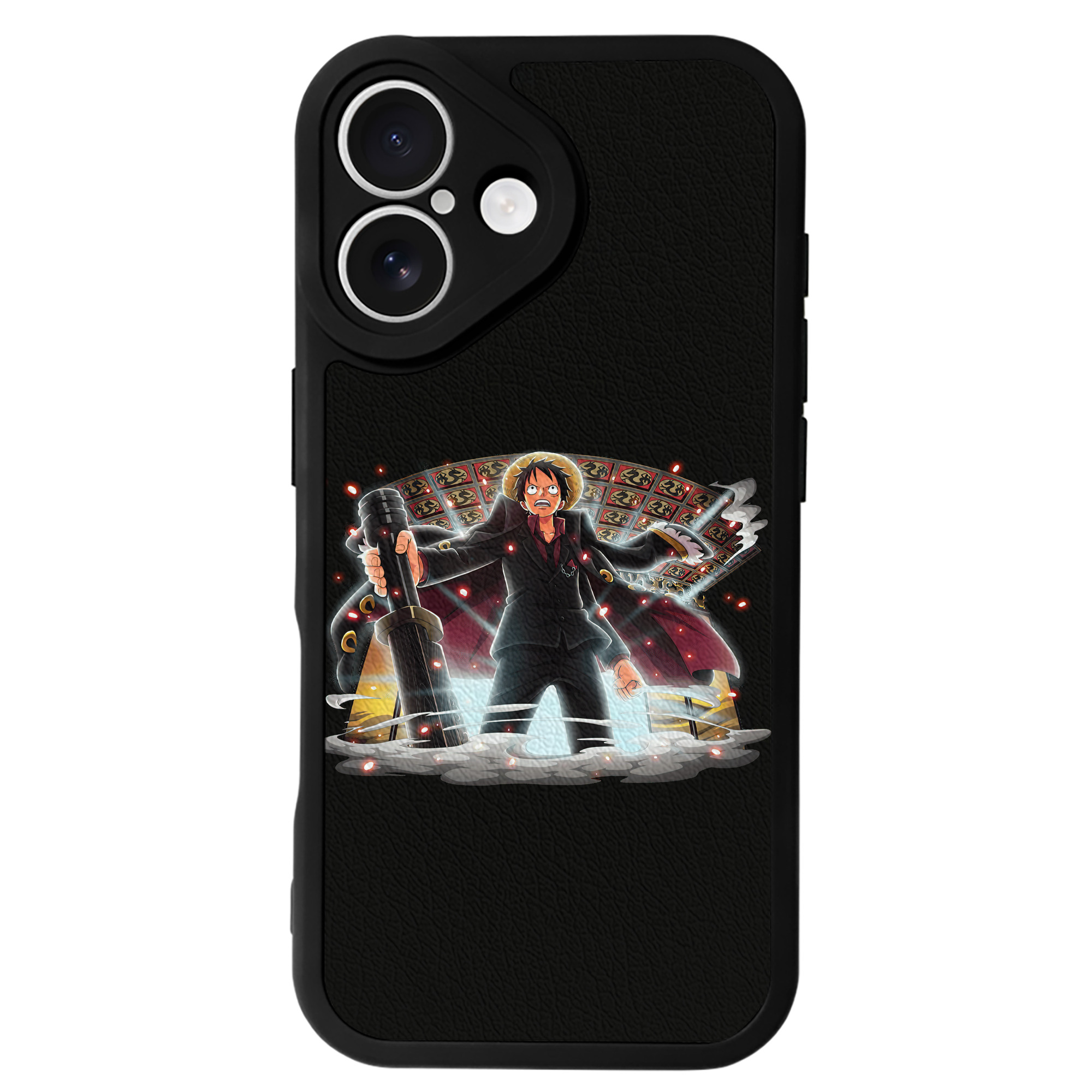 （画像用） ワンピース モンキー・D・ルフィ ONE PIECE Monkey D. Luffy 【iPhone 16シリーズ対応】シリコンスマホケース（レザー調） 材質：シリコン